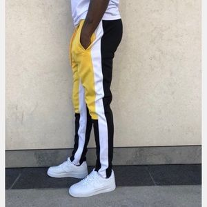 Yellow&Black striped jogger pants